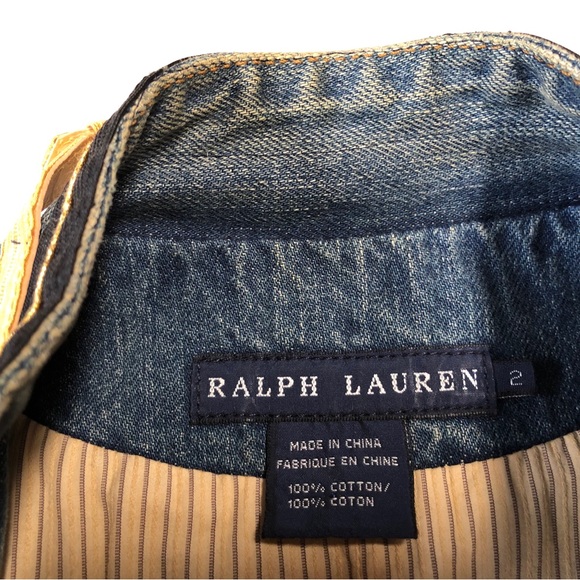RARE: Ralph Lauren Jean Jacket with Gold Accents Size 2. - Picture 4 of 14
